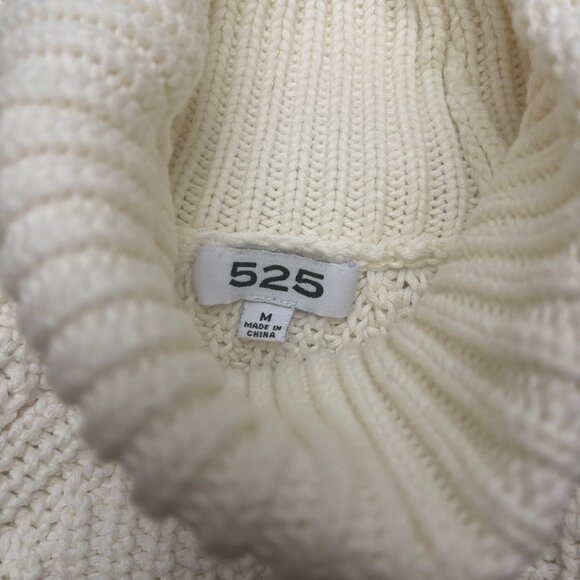 525 America Cream Shaker Cotton Knit Turtleneck Ivory Sweater Tuckernuck Medium - Picture 3 of 5